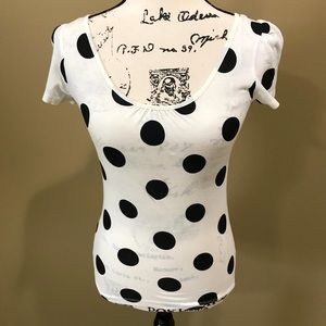 Forever 21 | B&W Bow Back Polka Dot Top